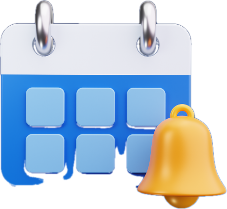 Illustration of a calendar with a notification bell